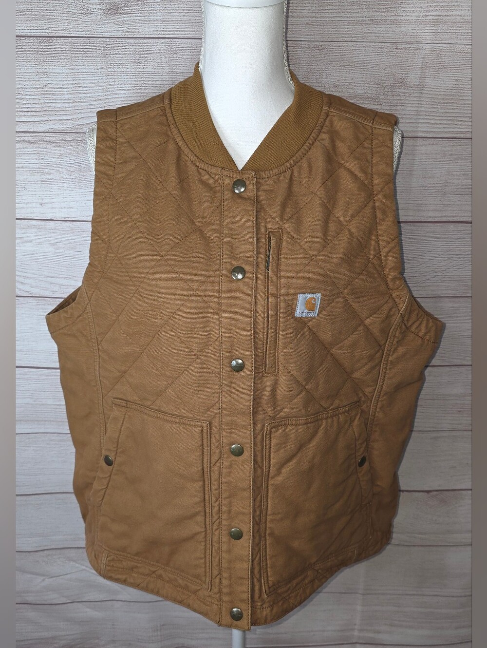 Women's Rugged Flex® Relaxed Fit Canvas Insulated Rib Collar Vest Size XL